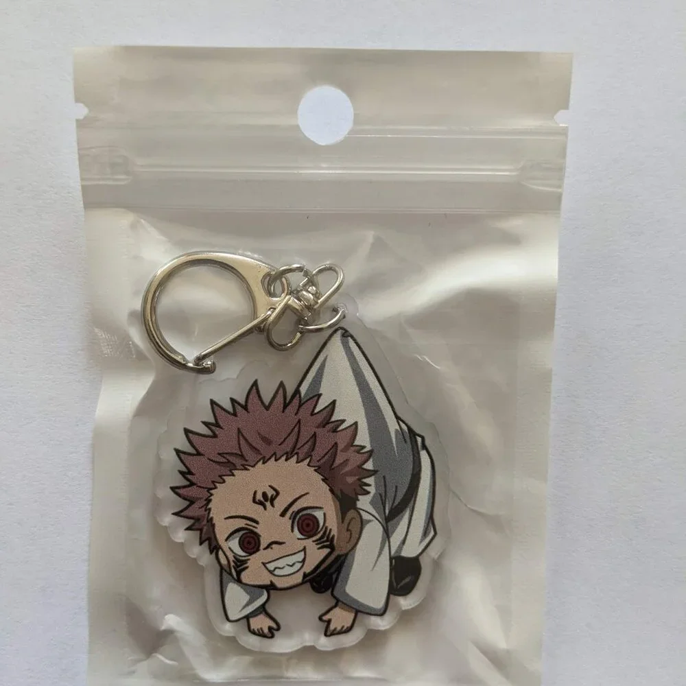 Set of 2 Acrylic Keychains Jujutsu Kaisen Anime Sukuna and Yuji Itadori NEW